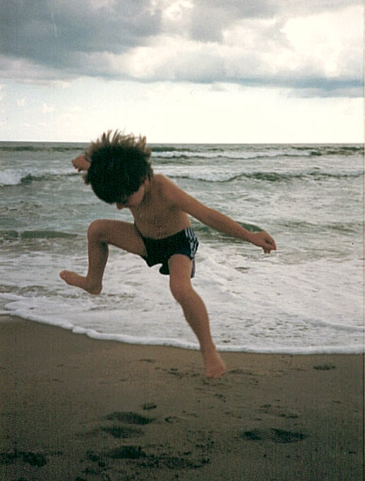 Dave on the beach, 1986.