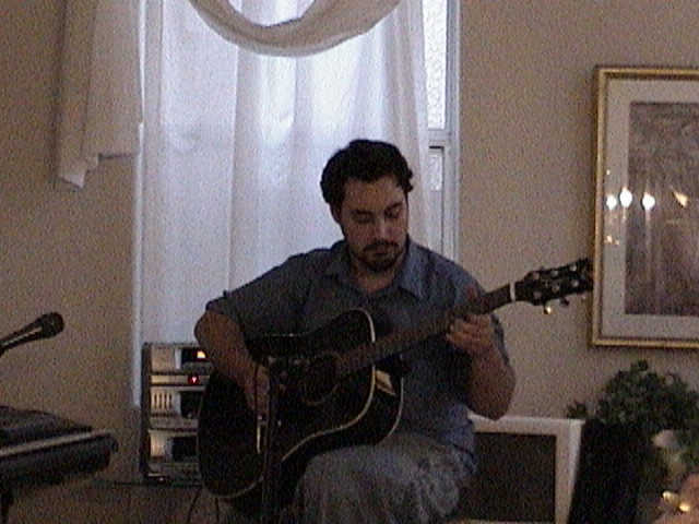 Mike and guitar, 7-15-03.